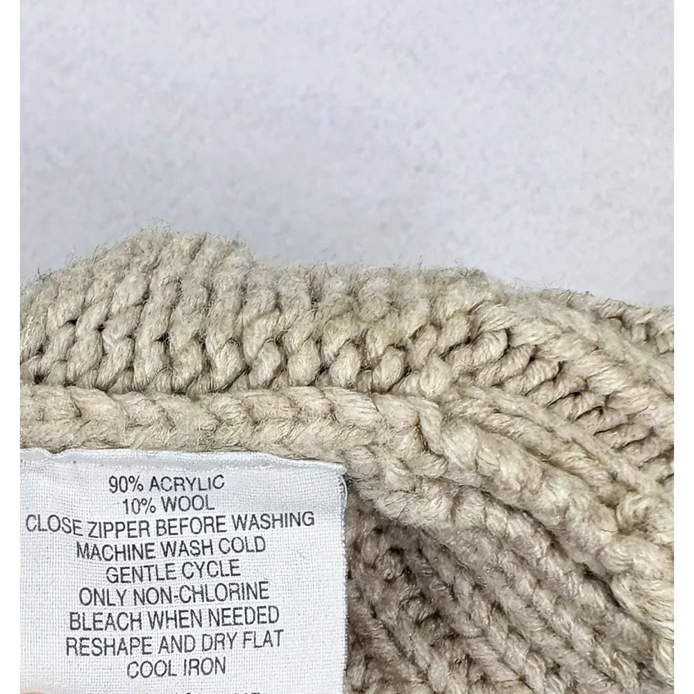 Vintage Old Navy Boys 4T 2006 Y2K Chunky Knit Quarter-Zip Wool Blend Sweater
